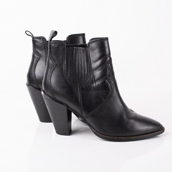 Coach Westyn Womens Black Leather Heeled Ankle Boots Booties Sz 9.5 Eu 39.5 - Picture 7 of 8